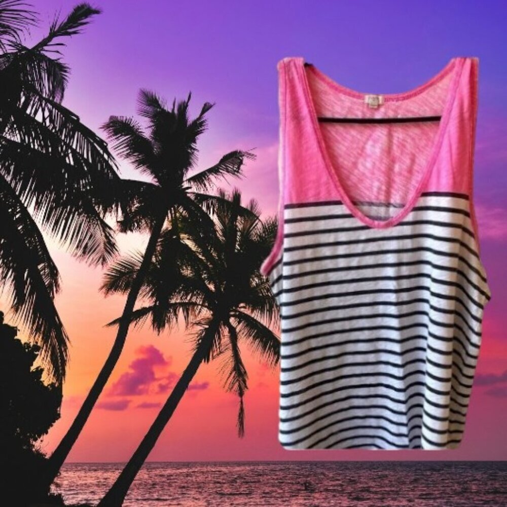 J.Crew Junior V-Neck Striped Cotton Tank Top